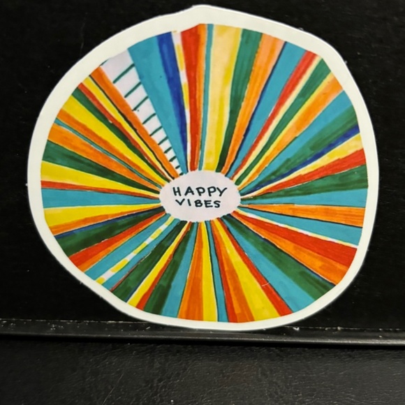 COLORFUL HAPPY VIBES STICKER - Picture 1 of 1